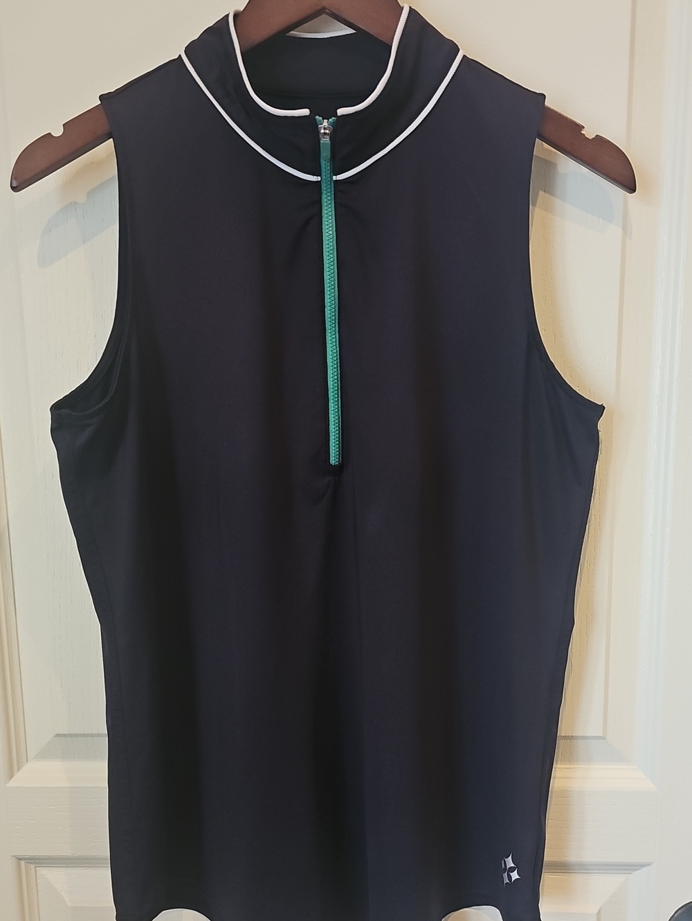 Jofit Navy Sleeveless Zip-Front Golf Shirt